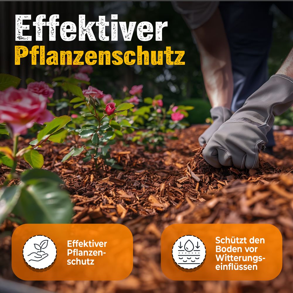 Pinienrinde Mittel 10-25 mm 140L (2x70L) Premium Pinienmulch aus Mittelmeerkiefer