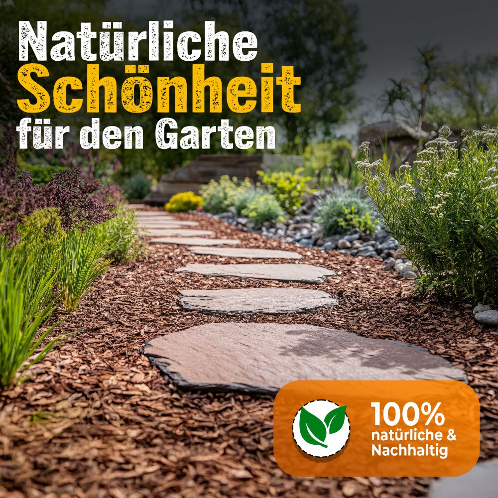 Pinienrinde Mittel 10-25 mm 140L (2x70L) Premium Pinienmulch aus Mittelmeerkiefer