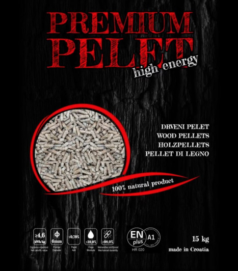 Holzpellets Buche/Eiche - Hartholz, DinPlus A1, Sackware 15kg