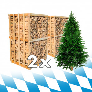 AKTION - GRATIS Christbaum NORDMANNTANNE + Brennholz Buche, ~4,2 Ster, Kammergetrocknet, 33cm