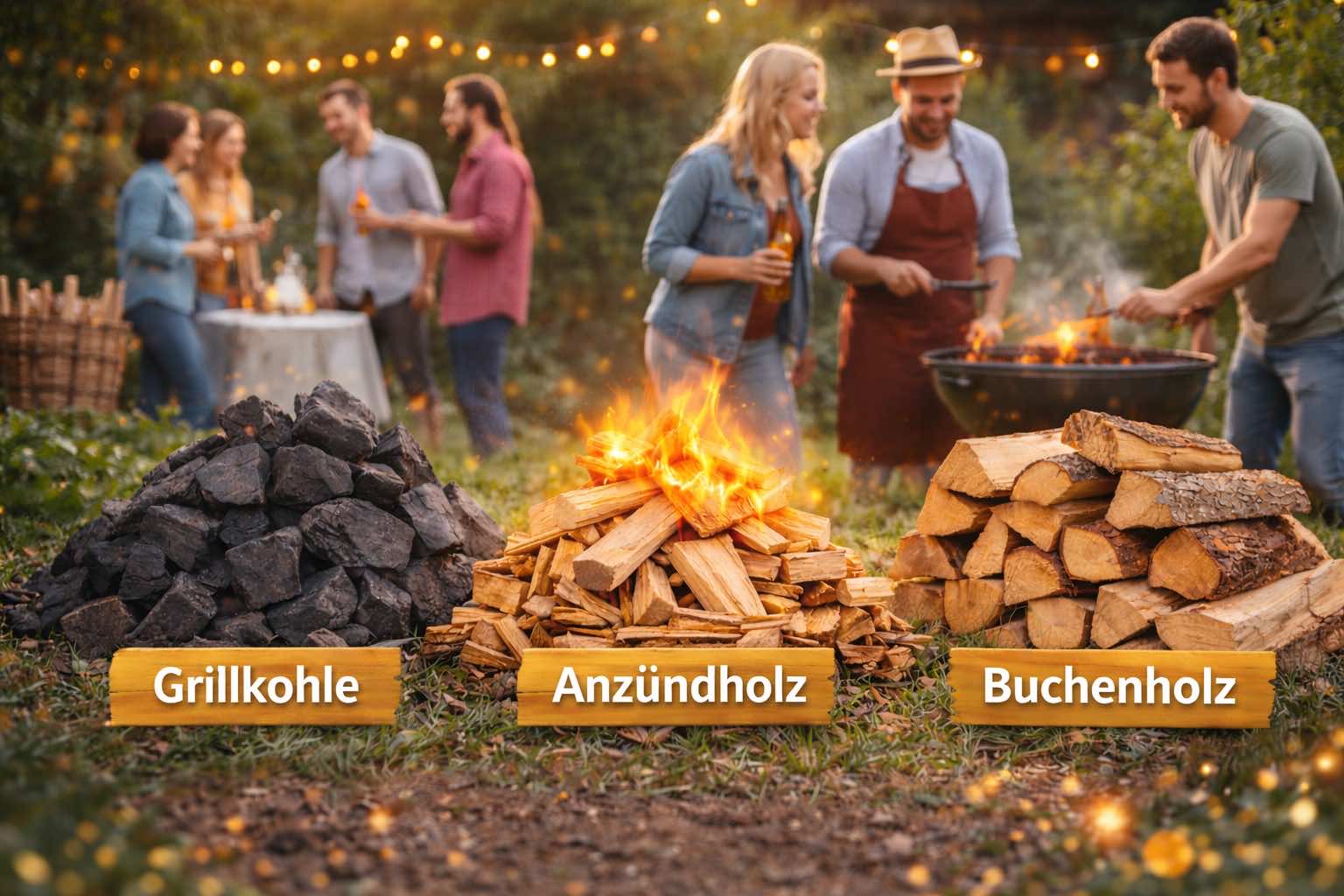 Grillkohle - Anzündholz - Buchenholz